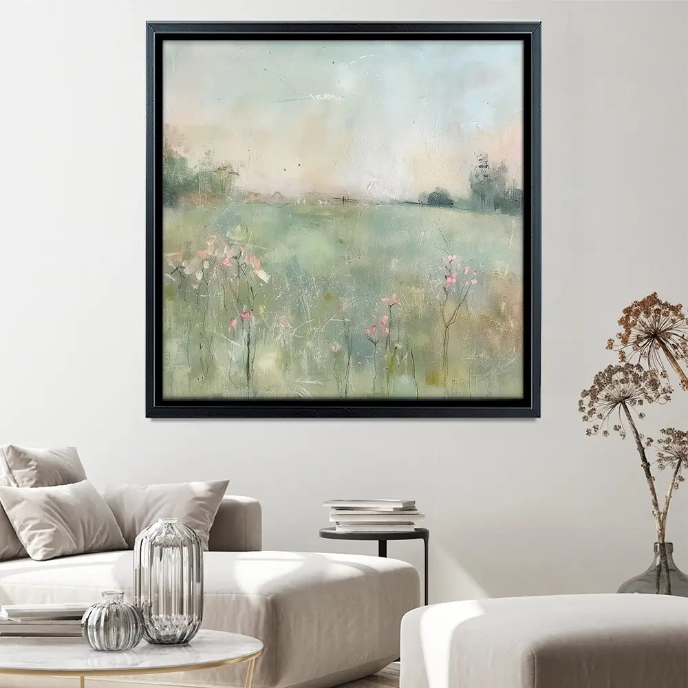 Muted Spring Landscape 2 Square Canvas Print Muted Spring Landscape 2 Square Canvas Print wall art product Art Print Shop