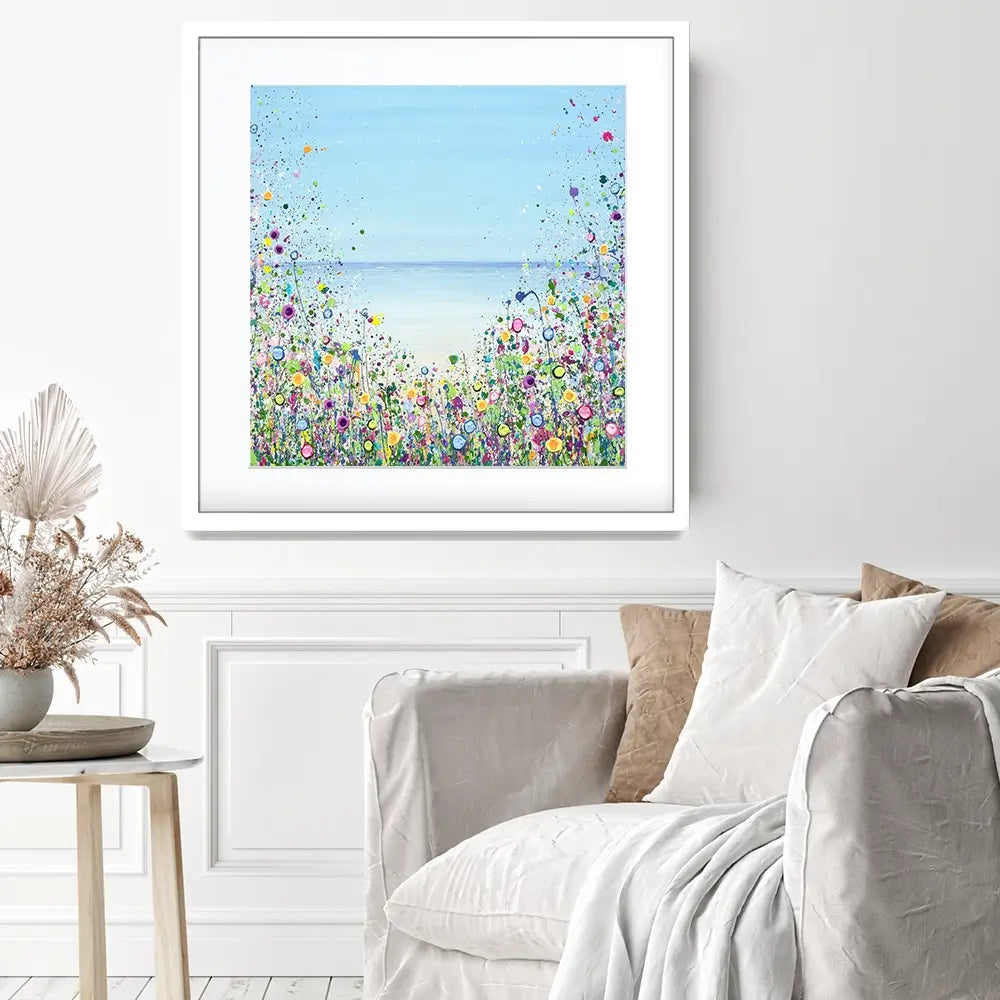My Happy Place Square Framed Art Print My Happy Place Square Framed Art Print wall art product Jo Gough