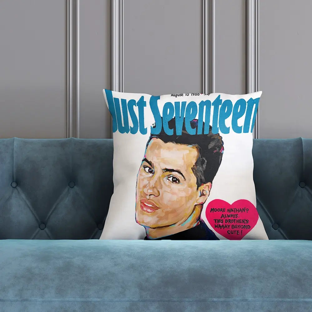 Nathan Moore Just Seventeen Cushion Nathan Moore Just Seventeen Cushion wall art product Juliet Stockton