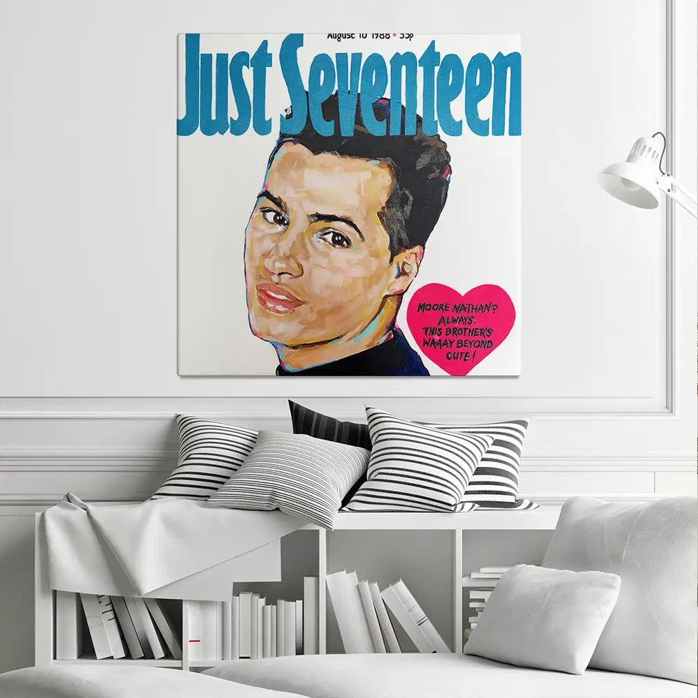 Nathan Moore Just Seventeen Square Canvas Print Nathan Moore Just Seventeen Square Canvas Print wall art product Juliet Stockton