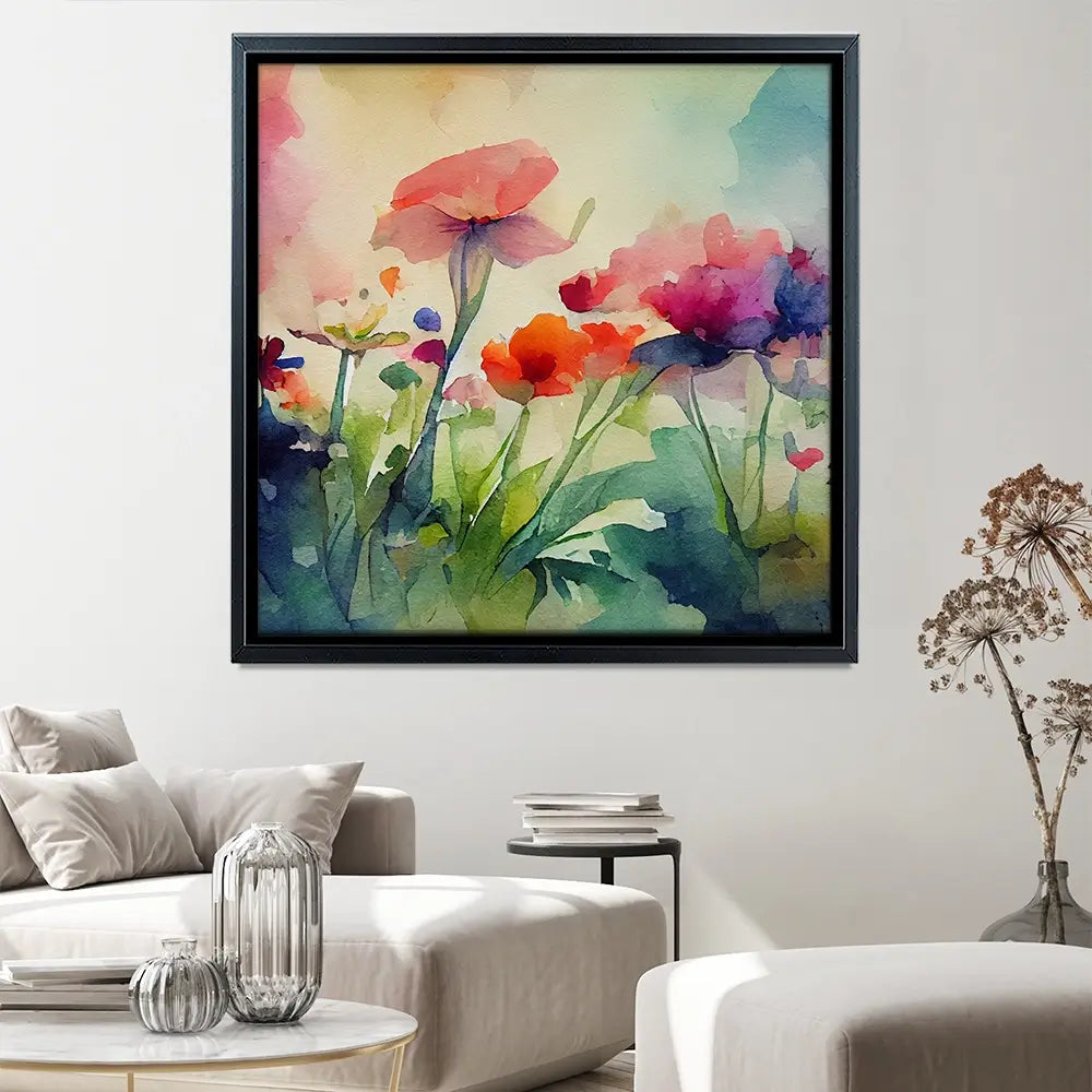 Nature In Watercolour Square Canvas Print Nature In Watercolour Square Canvas Print wall art product artisticanarchy / Shutterstock