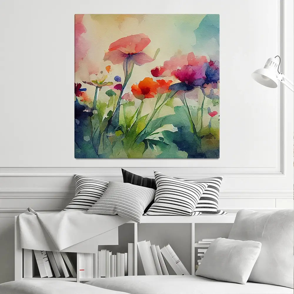 Nature In Watercolour Square Canvas Print Nature In Watercolour Square Canvas Print wall art product artisticanarchy / Shutterstock