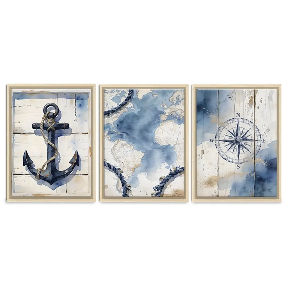 Nautical Trio Canvas Print Nautical Trio Canvas Print wall art product LSR Design Studio - Independent