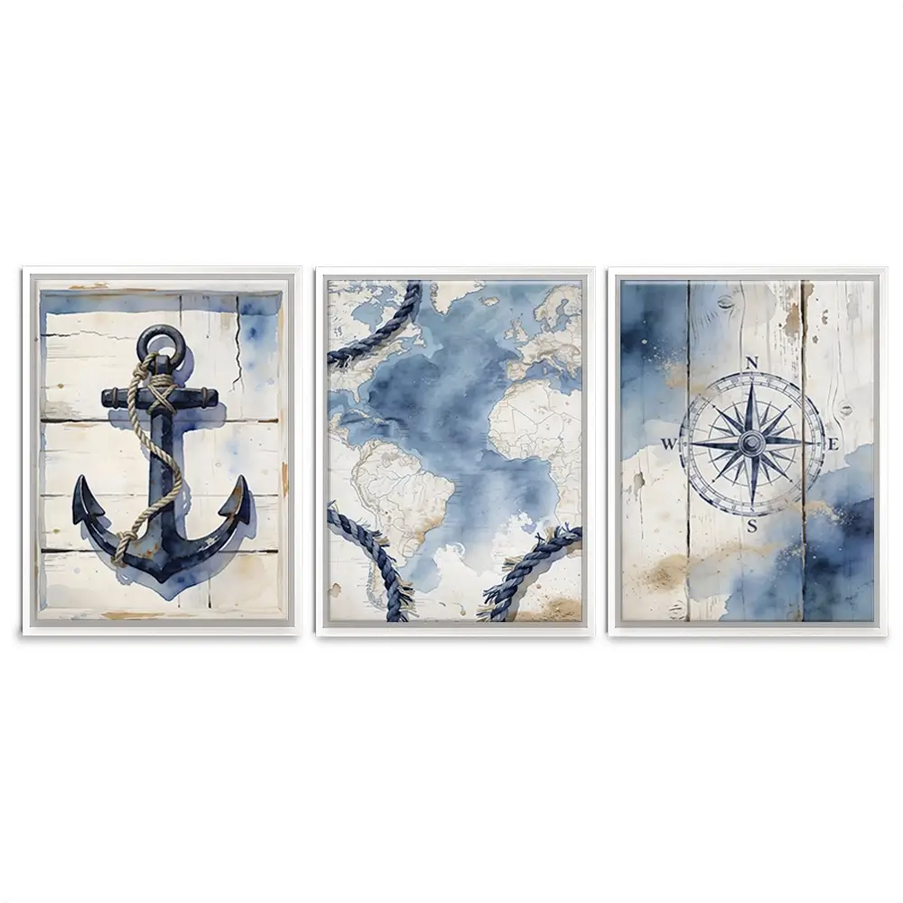 Nautical Trio Canvas Print Nautical Trio Canvas Print wall art product LSR Design Studio - Independent