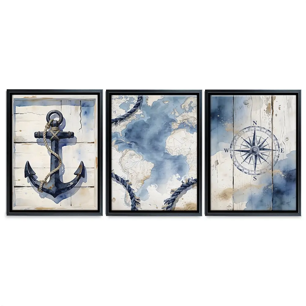 Nautical Trio Canvas Print Nautical Trio Canvas Print wall art product LSR Design Studio - Independent