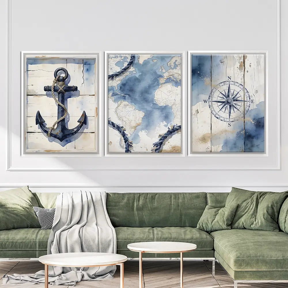 Nautical Trio Canvas Print Nautical Trio Canvas Print wall art product LSR Design Studio - Independent