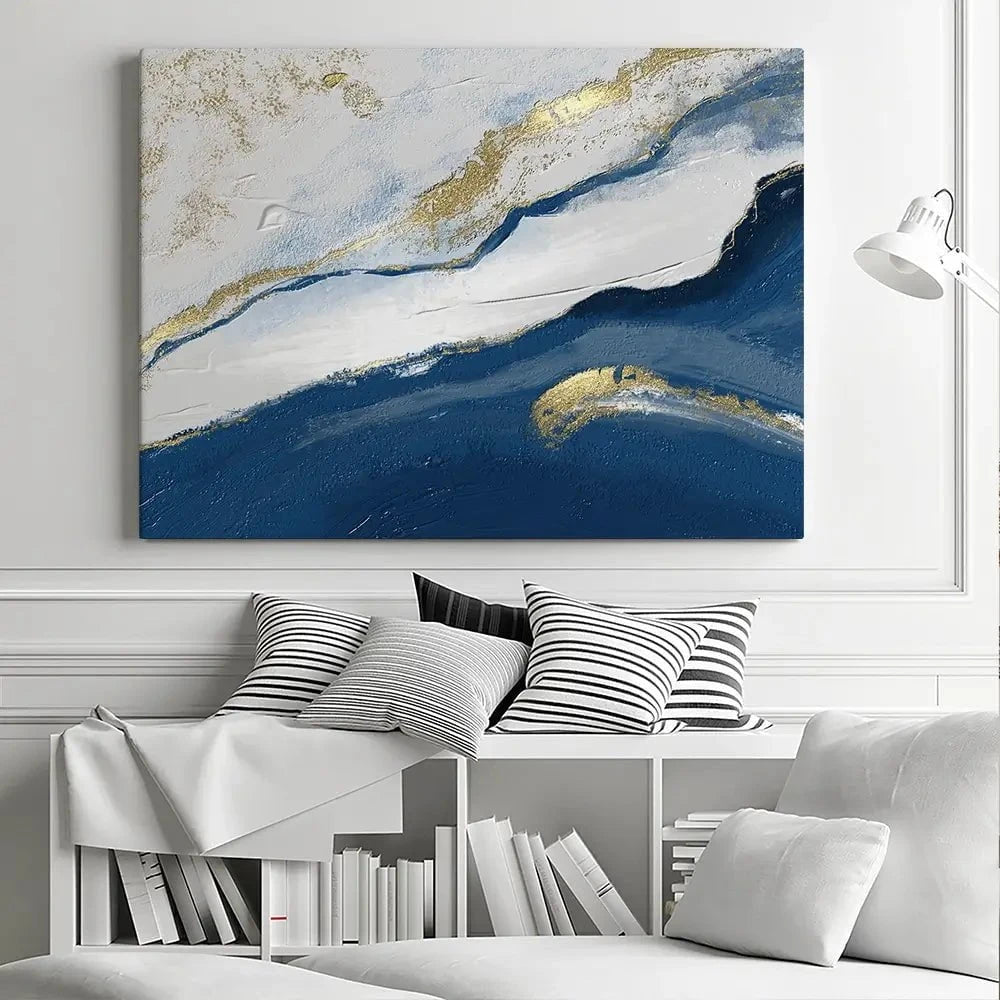Navy And White Canvas Print Navy And White Canvas Print wall art product Muzi pear studio / Shutterstock