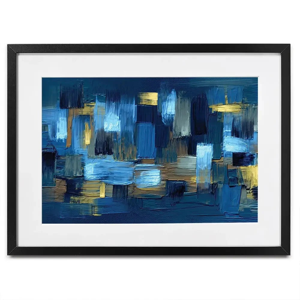 Navy Brush Strokes Framed Art Print Navy Brush Strokes Framed Art Print | Navy Framed Print | Navy Art wall art product artGALINI at pm.me / Shutterstock