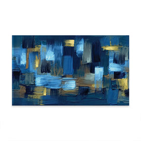 Navy Brush Strokes Oversized Canvas Print Navy Brush Strokes Oversized Canvas Print wall art product Art Print Shop