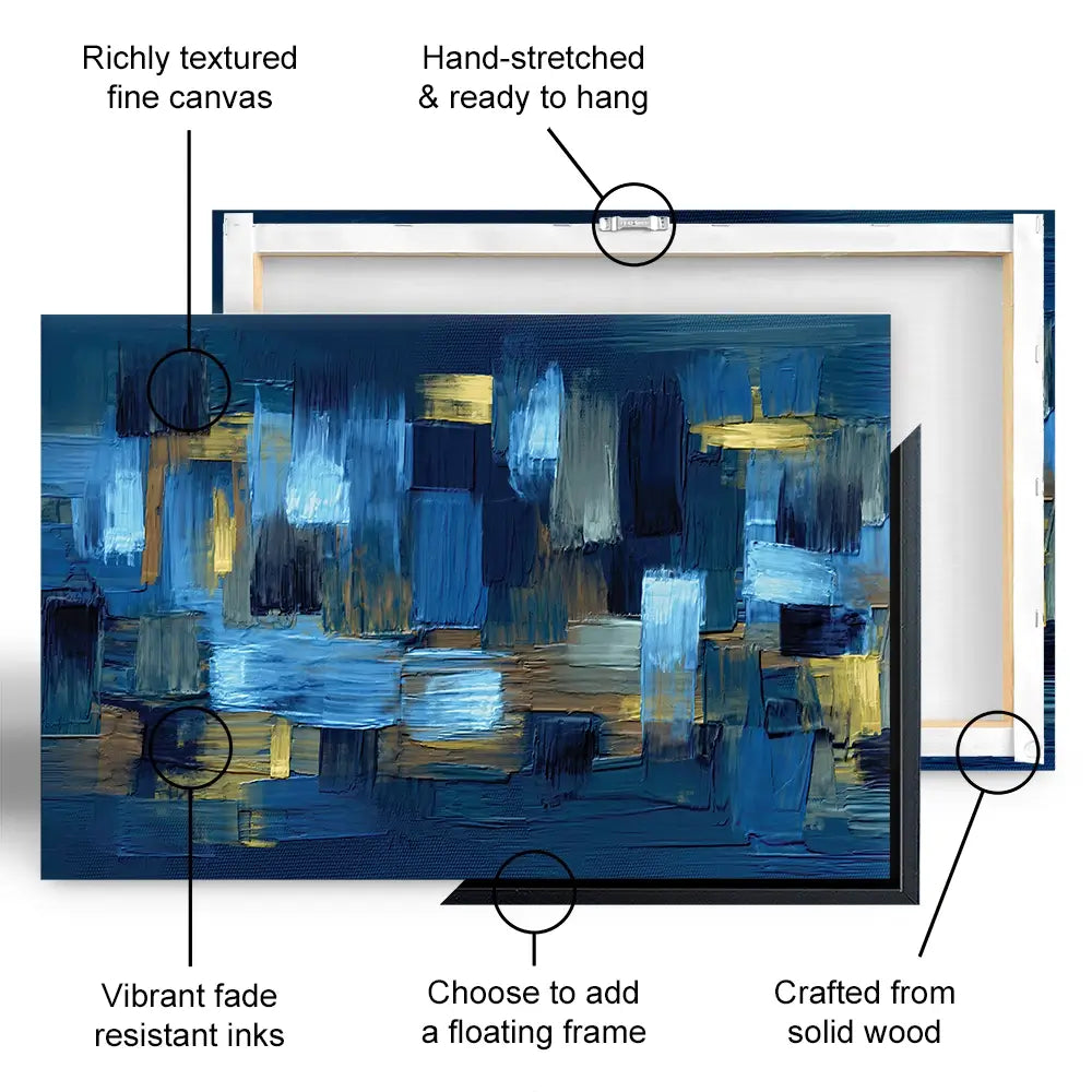 Navy Brush Strokes Oversized Canvas Print Navy Brush Strokes Oversized Canvas Print wall art product artGALINI at pm.me / Shutterstock
