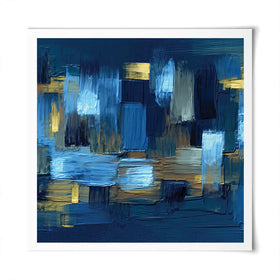 Navy Brush Strokes Square Art Print Navy Brush Strokes Square Art Print wall art product artGALINI at pm.me / Shutterstock