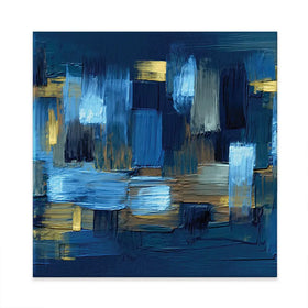 Navy Brush Strokes Square Canvas Print Navy Brush Strokes Square Canvas Print | Navy Canvas Art Print | Navy Art wall art product artGALINI at pm.me / Shutterstock