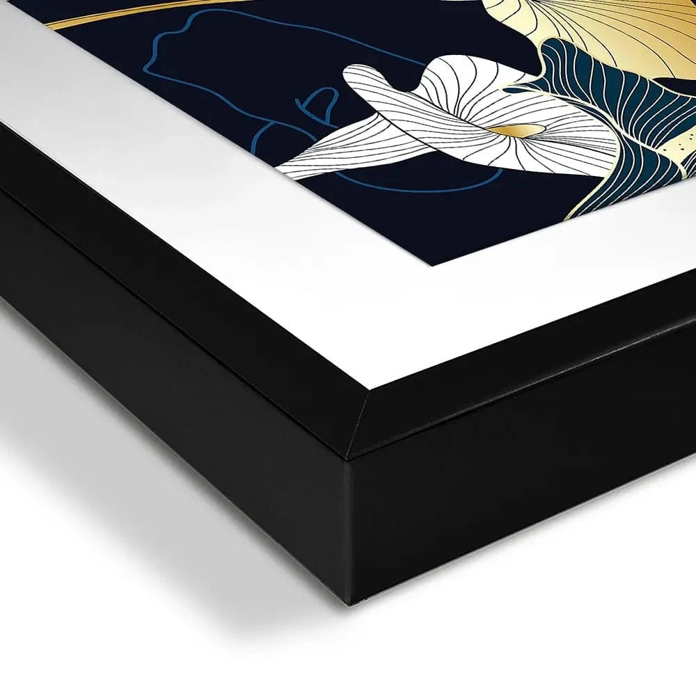 Navy Calla Lily Framed Art Print Navy Calla Lily Framed Art Print wall art product TWINS DESIGN STUDIO / Shutterstock