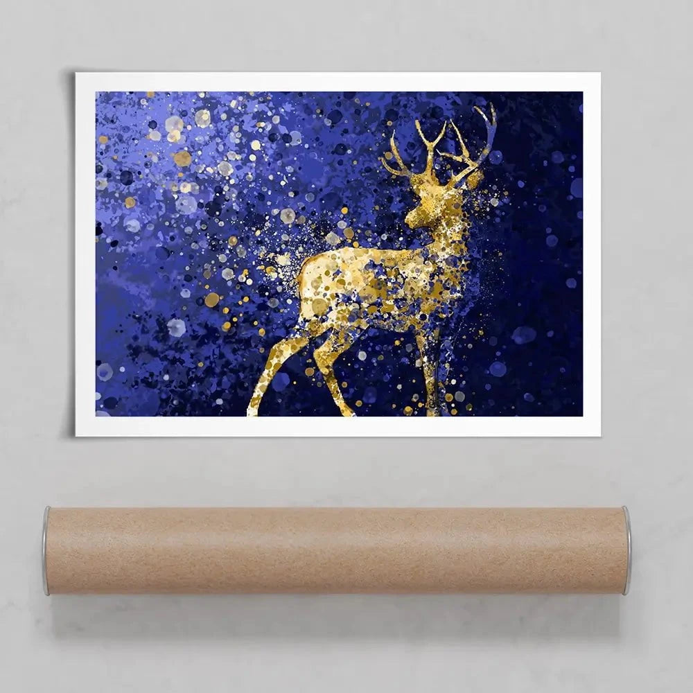 Navy Deer Splash Art Print Navy Deer Splash Art Print wall art product D Mosconi