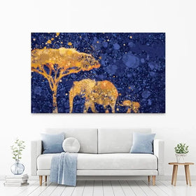 Navy Elephants Splash Canvas Print Navy Elephants Splash Canvas Print wall art product D Mosconi