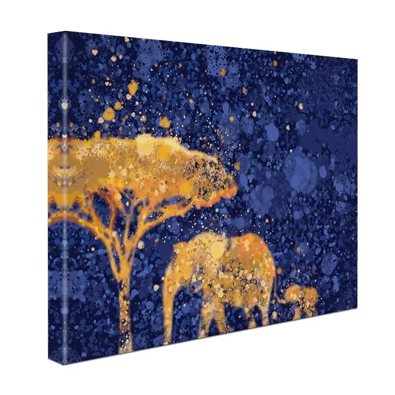 Navy Elephants Splash Canvas Print Navy Elephants Splash Canvas Print wall art product D Mosconi