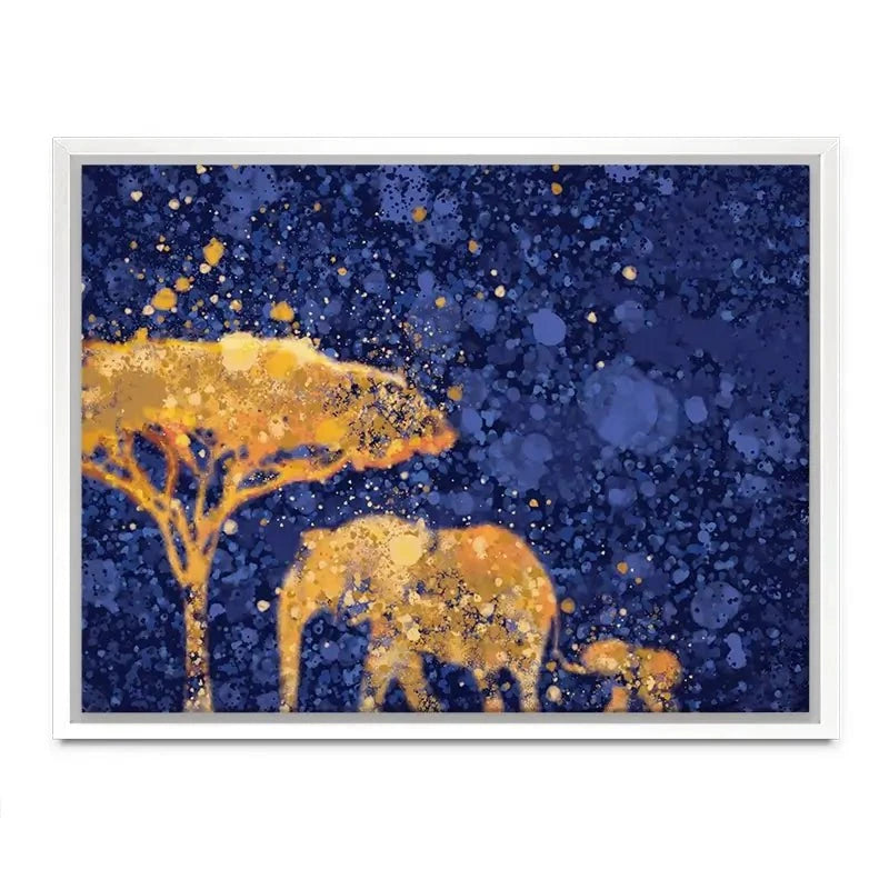 Navy Elephants Splash Canvas Print Navy Elephants Splash Canvas Print wall art product D Mosconi