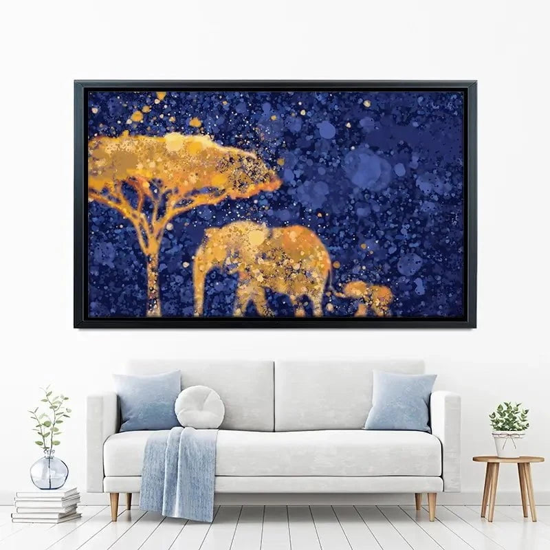 Navy Elephants Splash Canvas Print Navy Elephants Splash Canvas Print wall art product D Mosconi