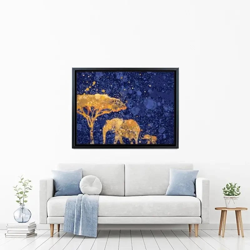 Navy Elephants Splash Canvas Print Navy Elephants Splash Canvas Print wall art product D Mosconi