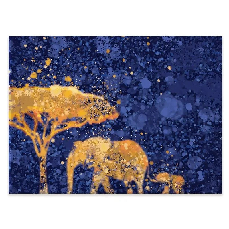 Navy Elephants Splash Canvas Print Navy Elephants Splash Canvas Print wall art product D Mosconi