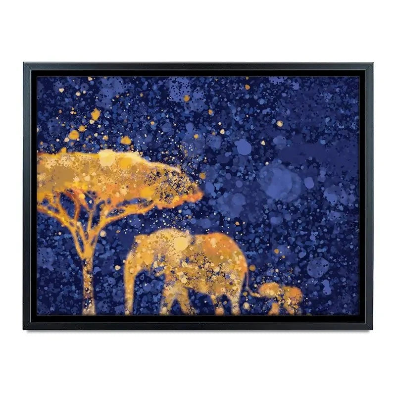 Navy Elephants Splash Canvas Print Navy Elephants Splash Canvas Print wall art product D Mosconi