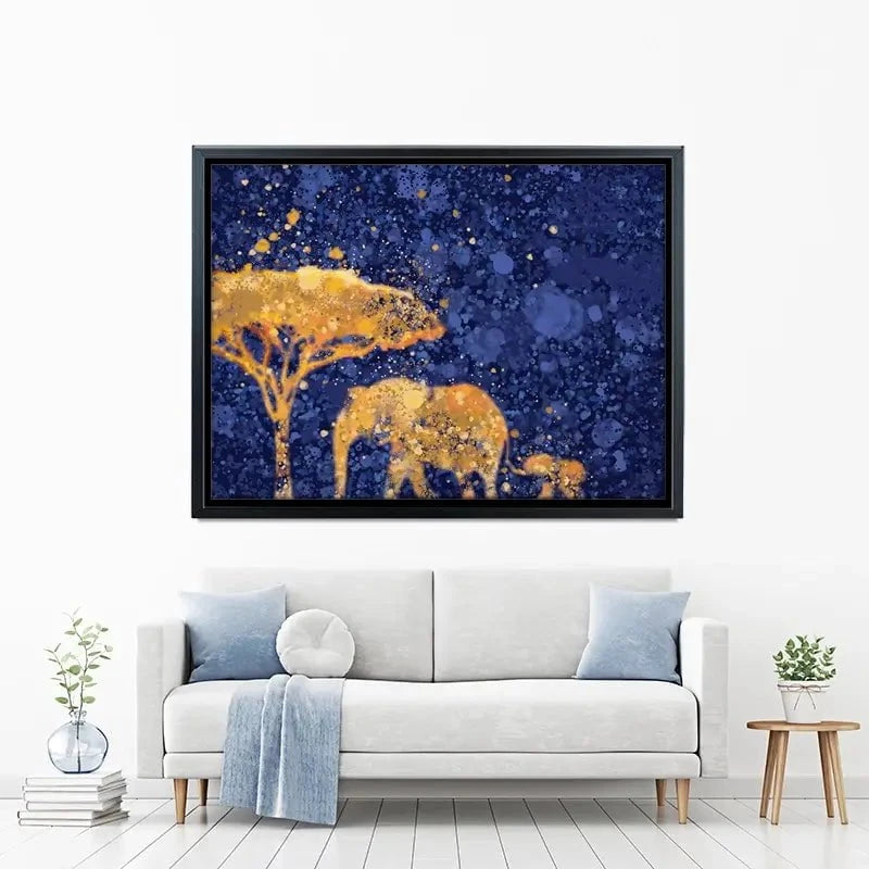 Navy Elephants Splash Canvas Print Navy Elephants Splash Canvas Print wall art product D Mosconi