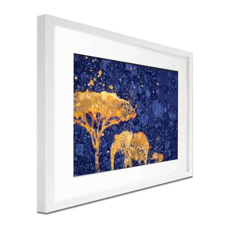 Navy Elephants Splash Framed Art Print Navy Elephants Splash Framed Art Print wall art product D Mosconi