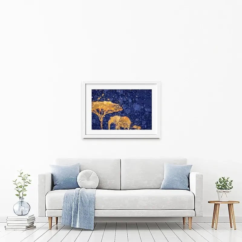 Navy Elephants Splash Framed Art Print Navy Elephants Splash Framed Art Print wall art product D Mosconi