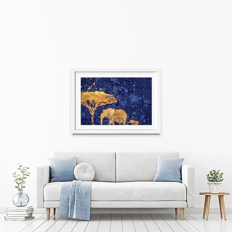 Navy Elephants Splash Framed Art Print Navy Elephants Splash Framed Art Print wall art product D Mosconi