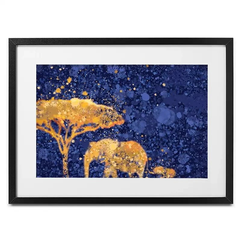Navy Elephants Splash Framed Art Print Navy Elephants Splash Framed Art Print wall art product D Mosconi