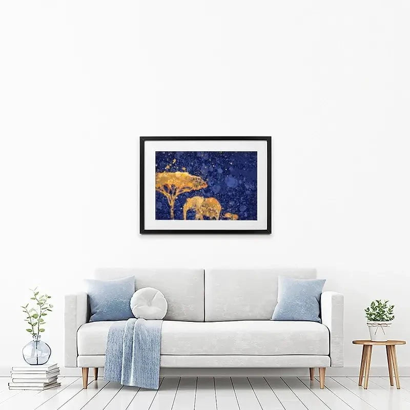 Navy Elephants Splash Framed Art Print Navy Elephants Splash Framed Art Print wall art product D Mosconi