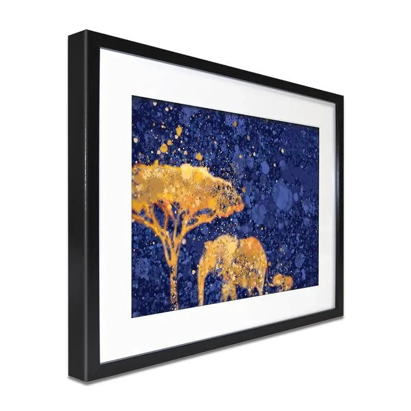 Navy Elephants Splash Framed Art Print Navy Elephants Splash Framed Art Print wall art product D Mosconi