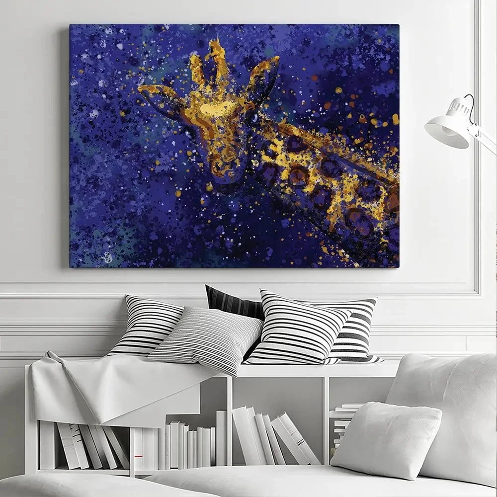 Navy Giraffe Splash Canvas Print Navy Giraffe Splash Canvas Print wall art product D Mosconi