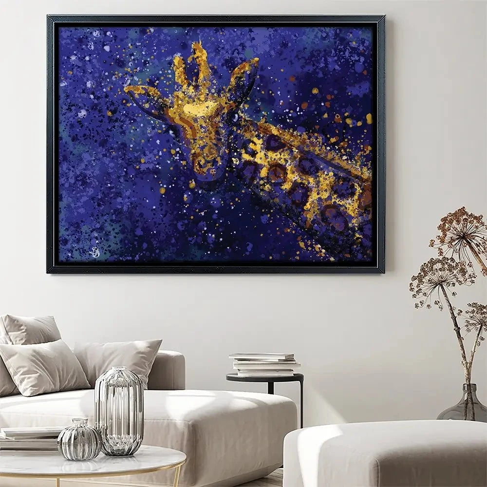 Navy Giraffe Splash Canvas Print Navy Giraffe Splash Canvas Print wall art product D Mosconi