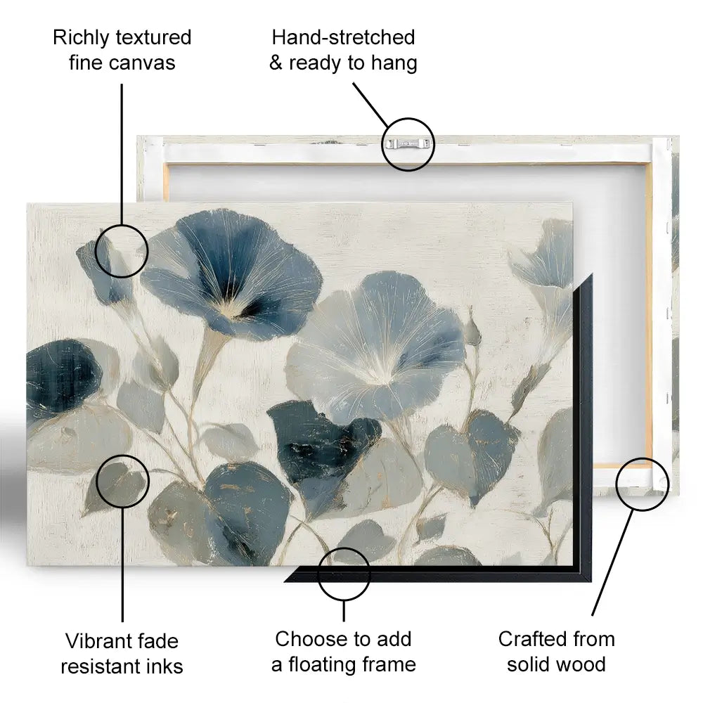 Navy Glory Vine Canvas Print Navy Glory Vine Canvas Print wall art product Chromatic Storm Studio
