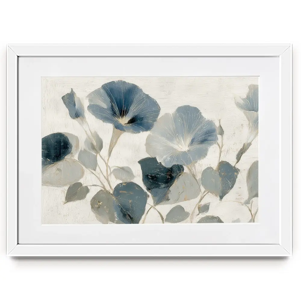 Navy Glory Vine Framed Art Print Navy Glory Vine Framed Art Print wall art product Chromatic Storm Studio