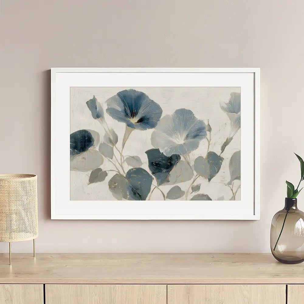 Navy Glory Vine Framed Art Print Navy Glory Vine Framed Art Print wall art product Chromatic Storm Studio
