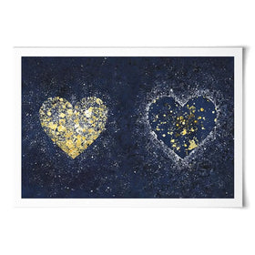 Navy Hearts Splatter Art Print Navy Hearts Splatter Art Print wall art product J Tonges