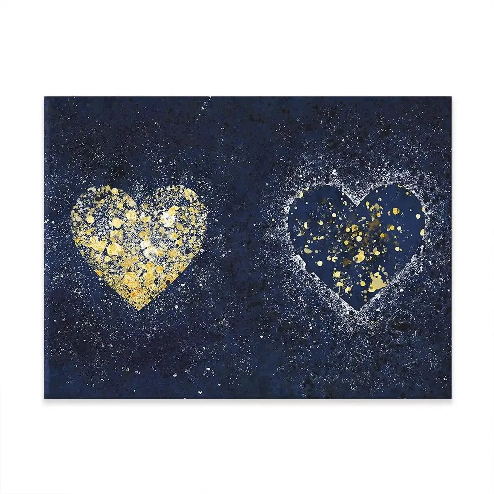 Navy Hearts Splatter Canvas Print Navy Hearts Splatter Canvas Print wall art product J Tonges