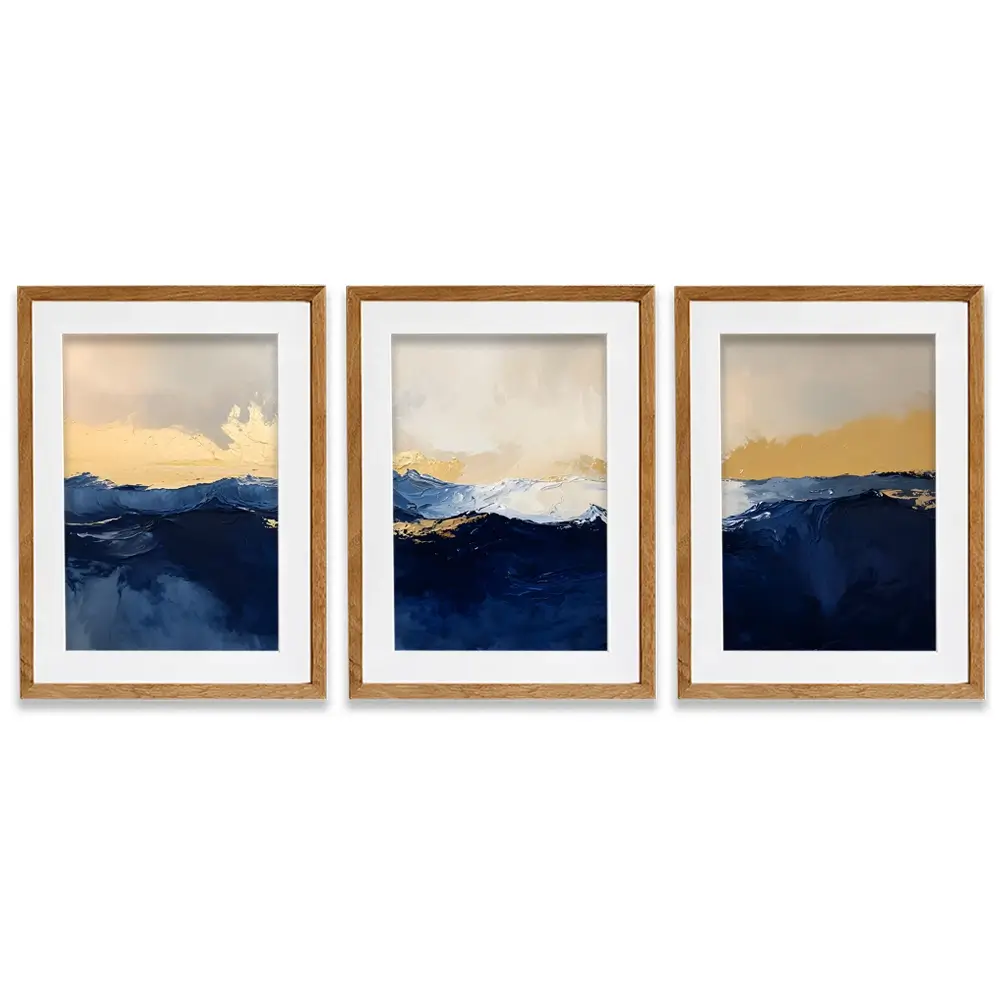 Navy Journey Framed Art Print Trio Navy Journey Framed Art Print Trio wall art product IAmHomeStudio