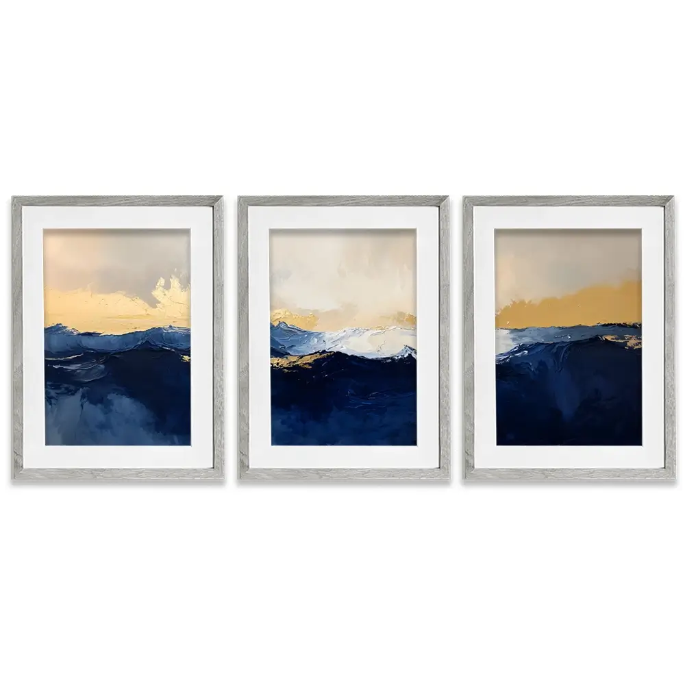 Navy Journey Framed Art Print Trio Navy Journey Framed Art Print Trio wall art product IAmHomeStudio