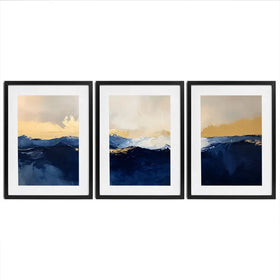 Navy Journey Framed Art Print Trio Navy Journey Framed Art Print Trio wall art product IAmHomeStudio