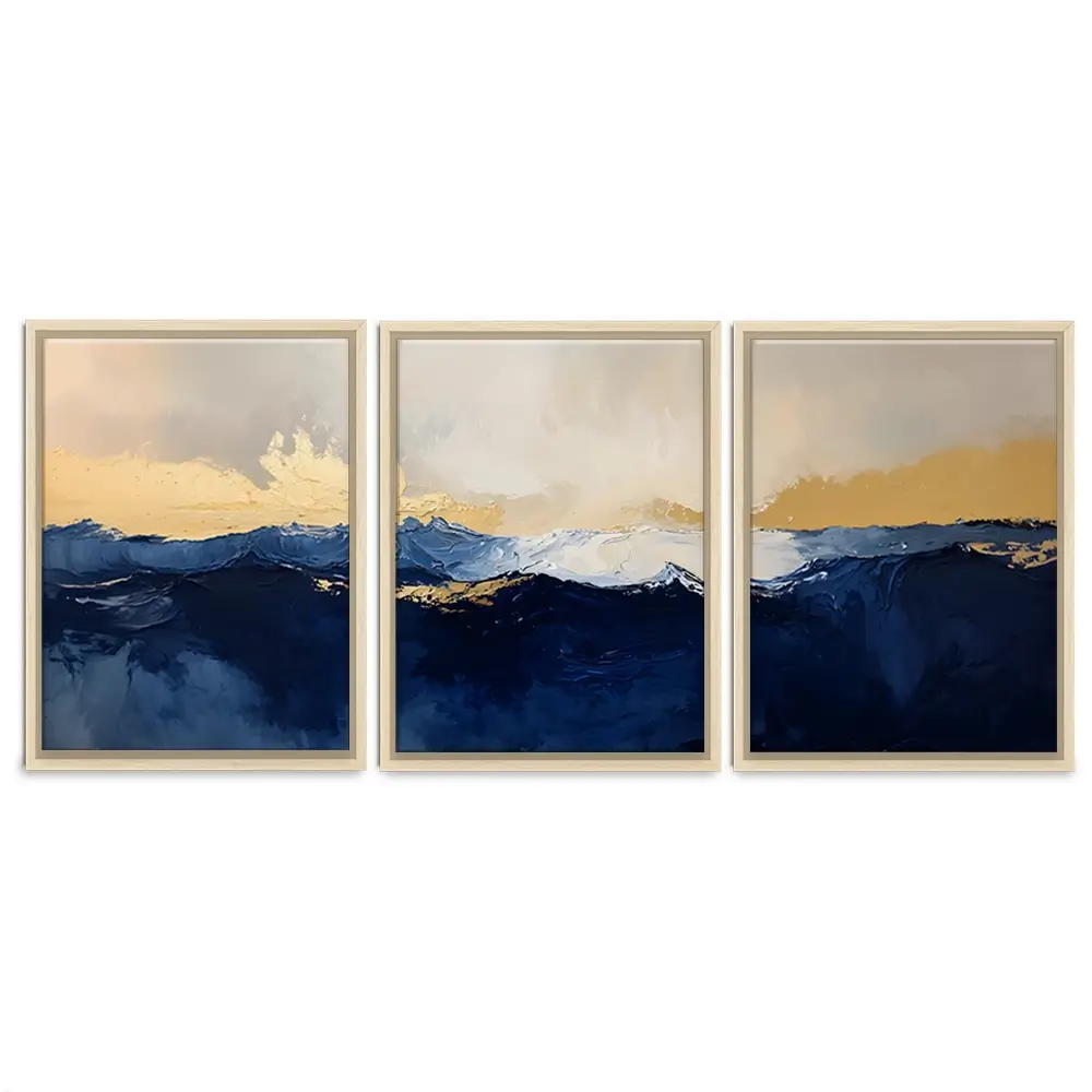 Navy Journey Trio Canvas Print Navy Journey Trio Canvas Print wall art product IAmHomeStudio