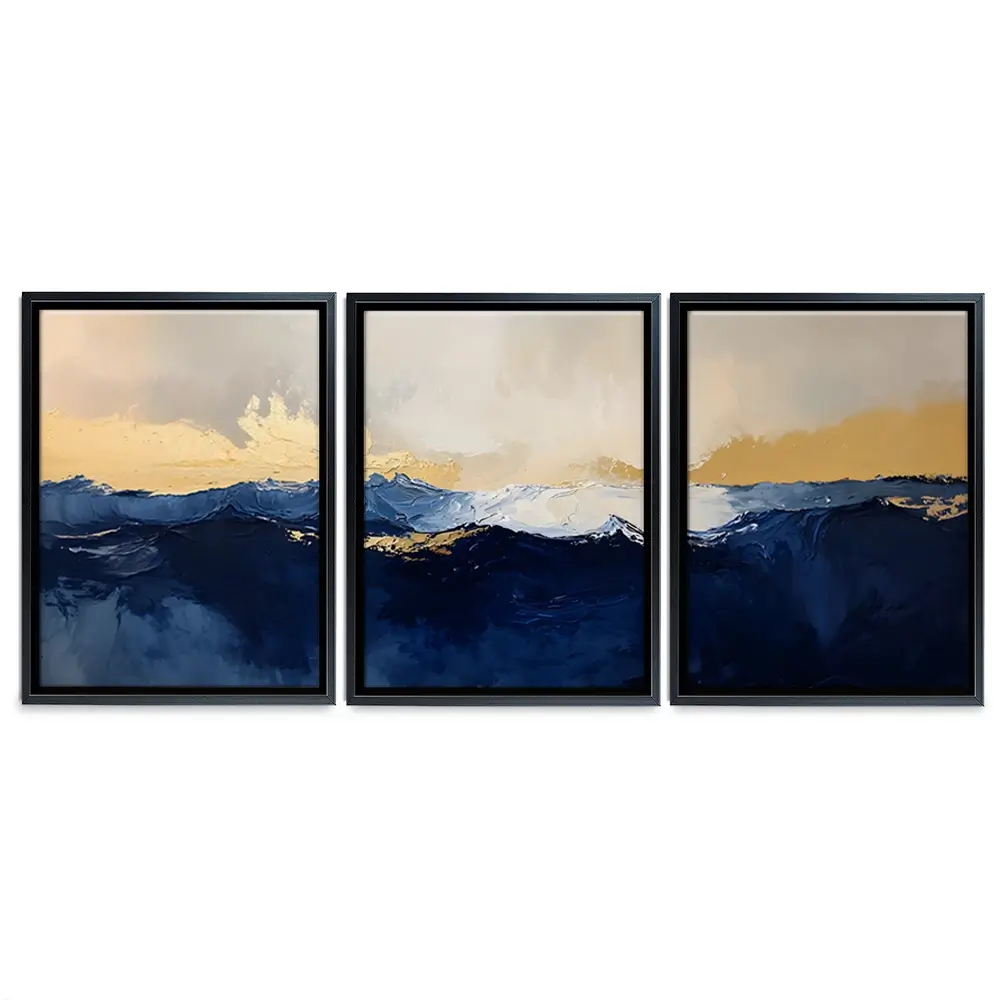 Navy Journey Trio Canvas Print Navy Journey Trio Canvas Print wall art product IAmHomeStudio
