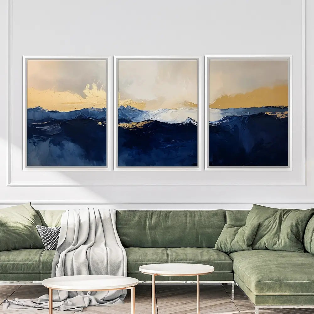 Navy Journey Trio Canvas Print Navy Journey Trio Canvas Print wall art product IAmHomeStudio
