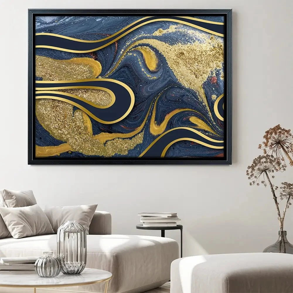Navy Marble Canvas Print Navy Marble Canvas Print wall art product Ana Babii / Shutterstock