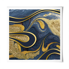 Navy Marble Square Art Print Navy Marble Square Art Print wall art product Art Print Shop