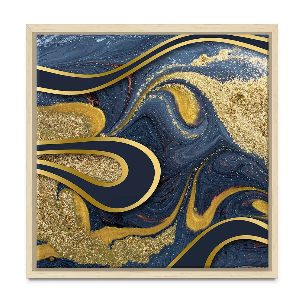 Navy Marble Square Canvas Print Navy Marble Square Canvas Print wall art product Art Print Shop