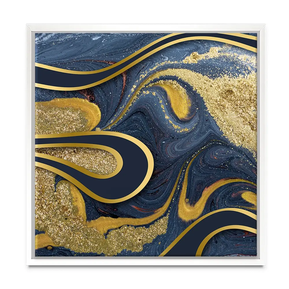 Navy Marble Square Canvas Print Navy Marble Square Canvas Print wall art product Art Print Shop