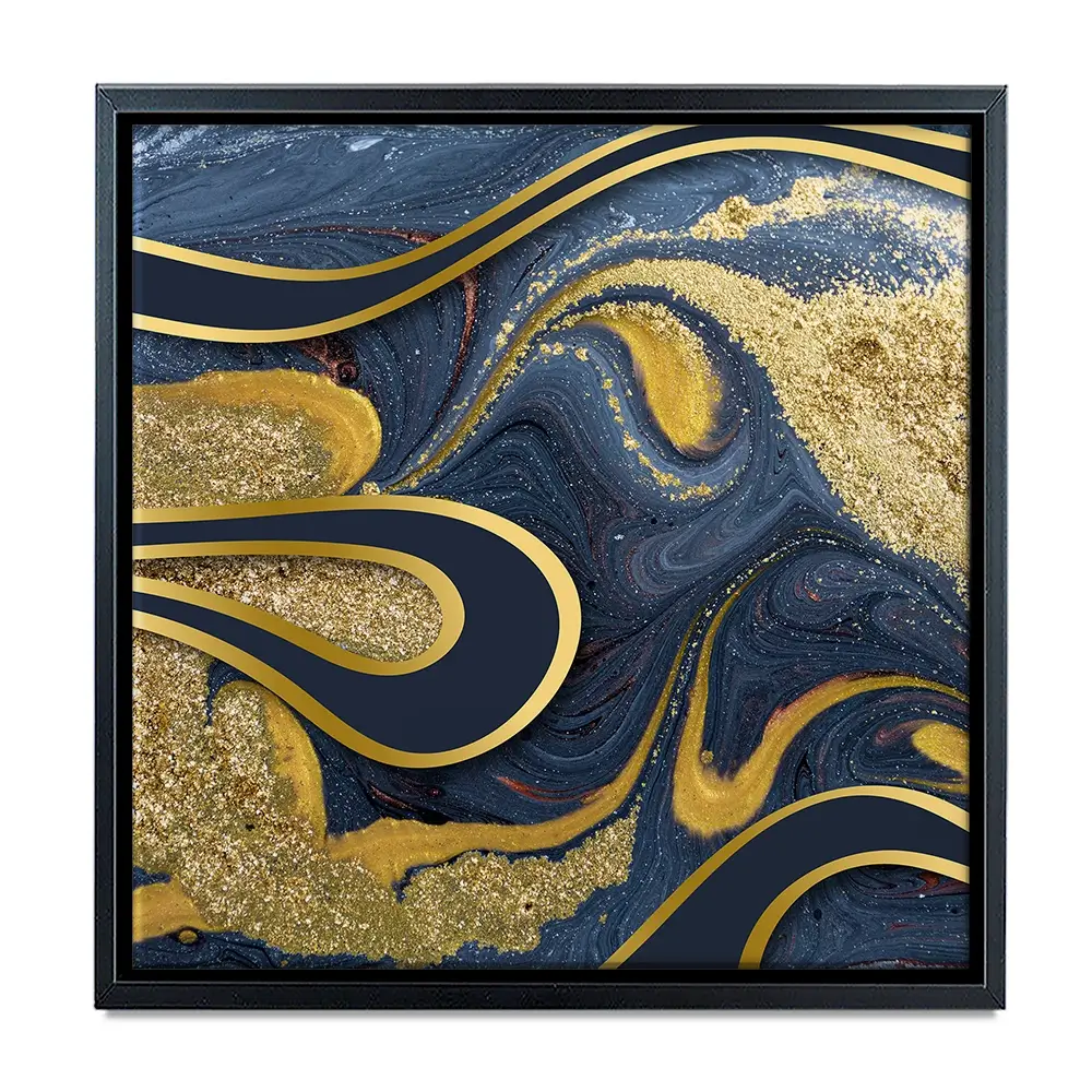 Navy Marble Square Canvas Print Navy Marble Square Canvas Print wall art product Art Print Shop